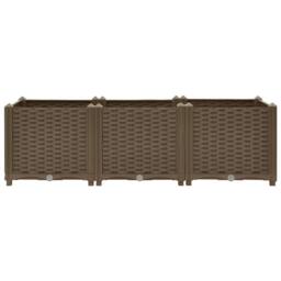Berkfield Home Raised Bed 120x40x38 cm Polypropylene in Brown - Size: 120 x 40 x 38 cm - thumbnail 4