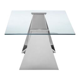 Orsina Stylish Design Wing Base Coffee Table, Wing Base Design Modern Coffee Table, Stainless Steel Legs Table in Silver - thumbnail 2