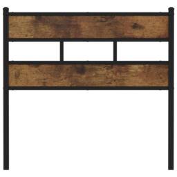 Berkfield Home Headboard Smoked Oak 80 cm Iron & Engineered Wood in Brown - thumbnail 3