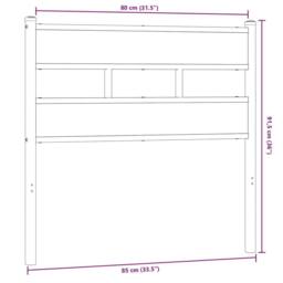 Berkfield Home Headboard Smoked Oak 80 cm Iron & Engineered Wood in Brown - thumbnail 6