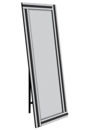 MirrorOutlet Black & Mirror Triple Bevel Cheval Dress Mirror 170cm x 58cm - Size: 1 Pack - thumbnail 3