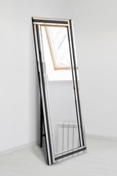 MirrorOutlet Black & Mirror Triple Bevel Cheval Dress Mirror 170cm x 58cm - Size: 1 Pack - thumbnail 2