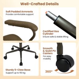 Gymax Suede Executive Office Chair Ergonomic Swivel Computer Desk Chair in Olive - thumbnail 6
