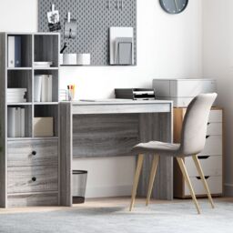 Berkfield Home Grey Writing Desk Grey sonoma Engineered wood 90 x 50 x 76 cm
