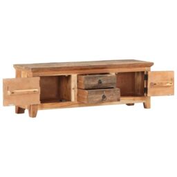Berkfield Home TV Cabinet 120x30x40 cm Solid Acacia Wood & Reclaimed Wood in Brown - Size: 120 x 30 x 40 cm - thumbnail 3