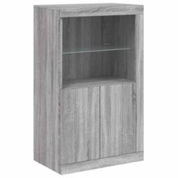 Berkfield Home Sideboard with LED Lights Grey Sonoma 181.5x37x100 cm - thumbnail 9