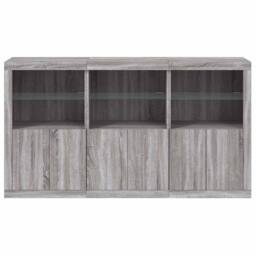 Berkfield Home Sideboard with LED Lights Grey Sonoma 181.5x37x100 cm - thumbnail 6