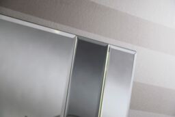 Yearn Mirrors Grey Tinted Bevelled Panelled Mirror 122x61cm in Black - Size: 122x61 cm - thumbnail 2