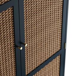 Wyld Haus Waterford Blue Oak & Rattan 2 Door Wardrobe - thumbnail 5