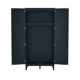 Wyld Haus Waterford Blue Oak & Rattan 2 Door Wardrobe - thumbnail 4