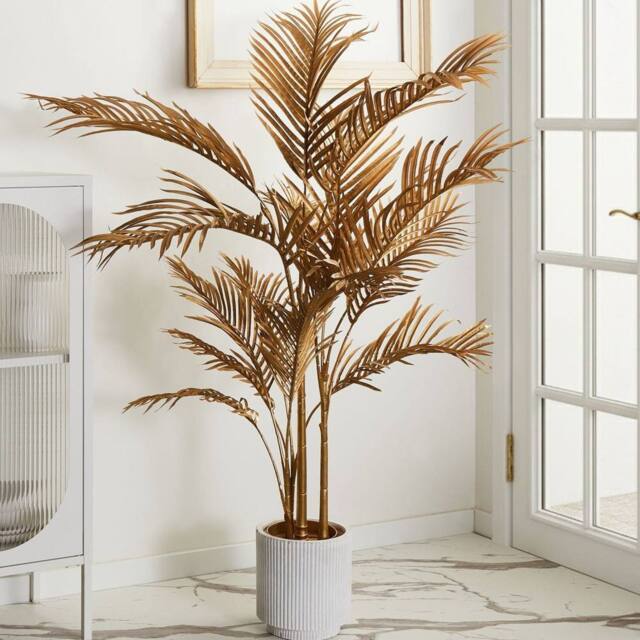 Wyld and Coco 160cm Gold Faux Palm Tree - Luxury Potted Artificial Plant - image 1