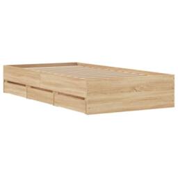 Berkfield Home Modern Bed Frame with Drawers without Mattress Sonoma Oak 90x190 in Light Tan - Size: Single - thumbnail 8