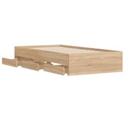 Berkfield Home Modern Bed Frame with Drawers without Mattress Sonoma Oak 90x190 in Light Tan - Size: Single - thumbnail 5