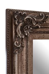 Orsina Carved Frame Antique Bronze Wall Mirror, Full Size Traditional Mirror, Weathered Bronze Decorative Mirror in Silver - thumbnail 3