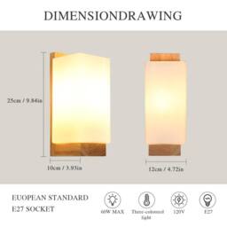 COMELY Wood Wall Lamp Indoor, 3-Color Temperatu, Retro Wall Lamps - thumbnail 8