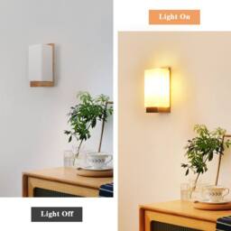 COMELY Wood Wall Lamp Indoor, 3-Color Temperatu, Retro Wall Lamps - thumbnail 6