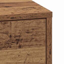 Berkfield Home Traditional Bedside Cabinet with LED Lights Old Wood Engineered Wood in Brown - thumbnail 6