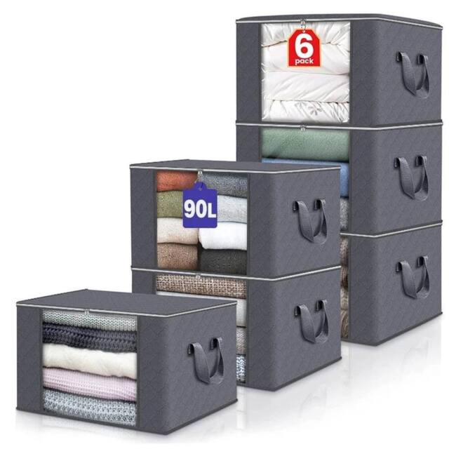 Kelvenix 6 Pack 90L Storage Bags Zipped in Grey - image 1