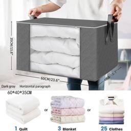 Kelvenix 6 Pack 90L Storage Bags Zipped in Grey - thumbnail 2