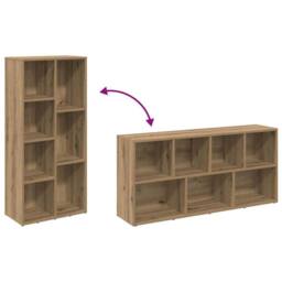 Berkfield Home Book Cabinet Artisan Oak 50x25x104 cm in Brown - Size: 50 x 25 x 104 cm - thumbnail 8