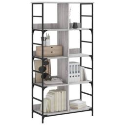 Berkfield Home Decorative Bookshelf Grey Sonoma 78.5x33x153 cm Engineered Wood - thumbnail 1