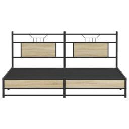 Berkfield Home Metal Bed Frame without Mattress Sonoma Oak 180x200 cm Super King in Brown - thumbnail 6
