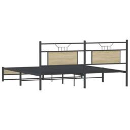 Berkfield Home Metal Bed Frame without Mattress Sonoma Oak 180x200 cm Super King in Brown - thumbnail 8