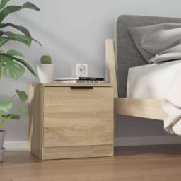Berkfield Home Decorative Bedside Cabinets 2 pcs Sonoma Oak 40x39x40 cm in Tan - Size: 40 x 39 x 40 cm - thumbnail 9