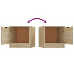 Berkfield Home Decorative Bedside Cabinets 2 pcs Sonoma Oak 40x39x40 cm in Tan - Size: 40 x 39 x 40 cm - thumbnail 7