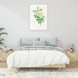Berkfield Home Decorative Bedside Cabinets 2 pcs Sonoma Oak 40x39x40 cm in Tan - Size: 40 x 39 x 40 cm - thumbnail 2