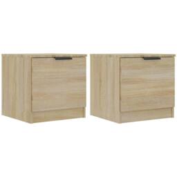 Berkfield Home Decorative Bedside Cabinets 2 pcs Sonoma Oak 40x39x40 cm in Tan - Size: 40 x 39 x 40 cm - thumbnail 3