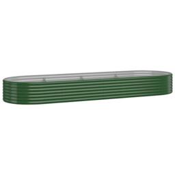 Berkfield Home Garden Raised Bed Powder-coated Steel 322x100x36 cm Green - Size: 322 x 100 x 36 cm - thumbnail 3