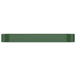 Berkfield Home Garden Raised Bed Powder-coated Steel 322x100x36 cm Green - Size: 322 x 100 x 36 cm