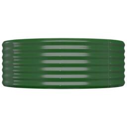 Berkfield Home Garden Raised Bed Powder-coated Steel 322x100x36 cm Green - Size: 322 x 100 x 36 cm - thumbnail 4