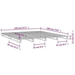 Berkfield Home Pallet Bed Black 120x190 cm Small Double Wood Pine - thumbnail 8