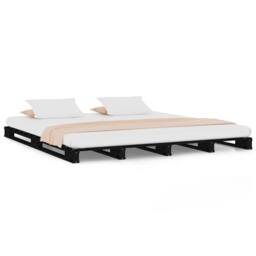 Berkfield Home Pallet Bed Black 120x190 cm Small Double Wood Pine - thumbnail 3