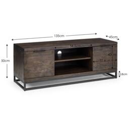 Cheshire Premium Kelbrook TV Unit in Dark Oak & Metal - thumbnail 7