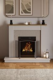 Home Discount Fire Vida Denton 3 Panel Fire Guard Fireplace Shield Protector in Dark Grey - thumbnail 6