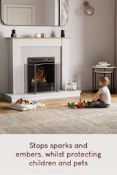 Home Discount Fire Vida Denton 3 Panel Fire Guard Fireplace Shield Protector in Dark Grey - thumbnail 3