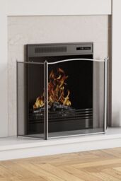 Home Discount Fire Vida Denton 3 Panel Fire Guard Fireplace Shield Protector in Dark Grey