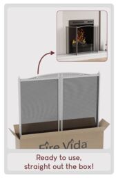 Home Discount Fire Vida Denton 3 Panel Fire Guard Fireplace Shield Protector in Dark Grey - thumbnail 4