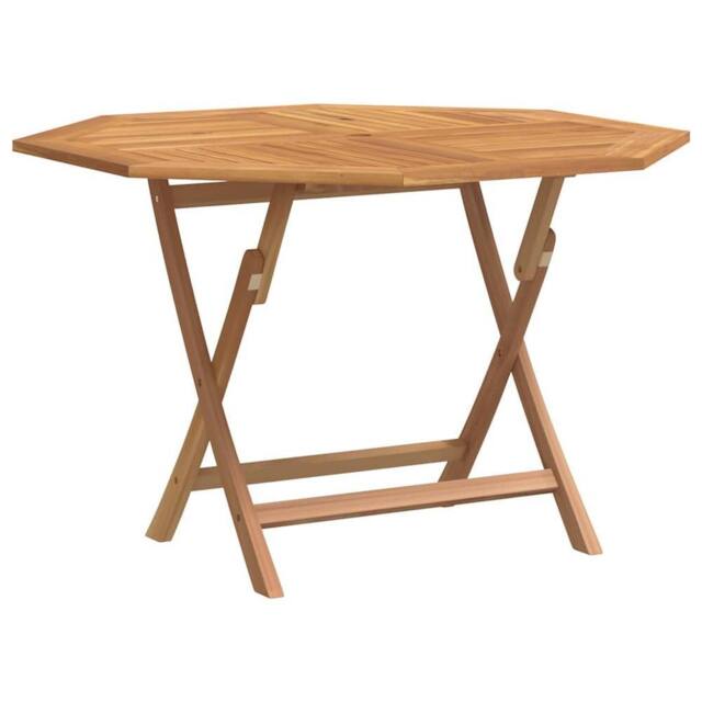 Berkfield Home Folding Garden Table 120x120x75 cm Solid Wood Teak in Brown - Size: 120 x 120 x 75 cm - image 1
