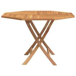 Berkfield Home Folding Garden Table 120x120x75 cm Solid Wood Teak in Brown - Size: 120 x 120 x 75 cm - thumbnail 4