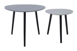 Grey Set of 2 Nesting Tables, Triangular Nest of Tables with Three Legs, Sturdy Side Tables for Home