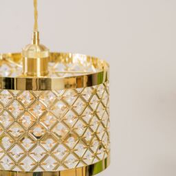 ValueLights Hadley Multi Drum Jewel Pendant Ceiling Floor Table Light Lamp Shade in Gold - thumbnail 4