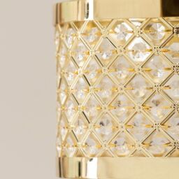 ValueLights Hadley Multi Drum Jewel Pendant Ceiling Floor Table Light Lamp Shade in Gold - thumbnail 5
