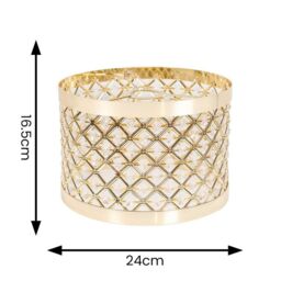 ValueLights Hadley Multi Drum Jewel Pendant Ceiling Floor Table Light Lamp Shade in Gold - thumbnail 6