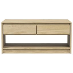 Berkfield Home Coffee Table SAUDA Oak 99x55x45 cm Solid Wood Pine in Brown - Size: 99 x 55 x 45 cm - thumbnail 4