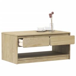 Berkfield Home Coffee Table SAUDA Oak 99x55x45 cm Solid Wood Pine in Brown - Size: 99 x 55 x 45 cm