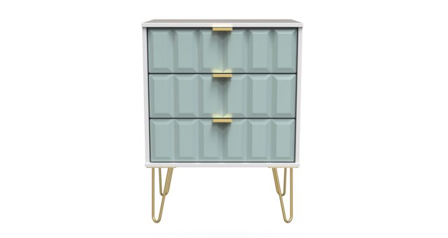Ready Assembled 2 U Metro 3 Drawer Chest (Ready Assembled) in Duck Egg Blue - image 1